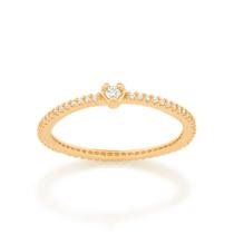 Anel solitário 18k com zircônias BRANCO 512895 Rommanel