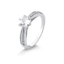Anel solitario 6 garras cravejado 6mm joia de prata luxo exclusivo moverich tamanho:21 Anel solitario 6 garras cravejado 6mm joia de prata luxo exclusivo moverich tamanho:21