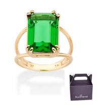 Anel Solitário Banhado à Ouro com Cristal Rommanel 513539 Anel Solitário Banhado à Ouro com Cristal Rommanel 513539