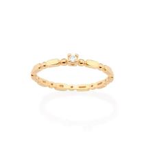 Anel solitário banhado ouro 3x 24k 18k e 22k feminino rommanel retângulo esferas com zircônia 513351 Anel solitário banhado ouro 3x 24k 18k e 22k feminino rommanel retângulo esferas com zircônia 513351