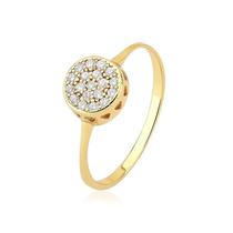 Anel Solitário Chuveirinho Folheado a Ouro 18k