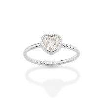 Anel solitário com zircônia de prata BRANCO 810354 Rommanel Anel solitário com zircônia de prata BRANCO 810354 Rommanel