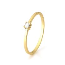 Anel Solitário com Zircônia em Ouro 18K - AU14730