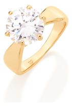 Anel Solitário Com Zircônia Redonda De 8,0 511261