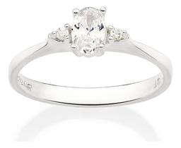 Anel Solitário Composto Por 2 Zircônias De 810237