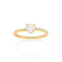 Anel Solitário Coração Com Zircôn - Rommanel 513327