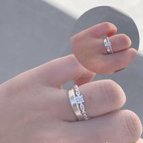 Anel Solitário Cristais Casamento Namoro Noivado Prata925 com Garantia Eterna