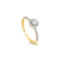 Anel Solitário de Ouro 18k com 37 Pontos de Diamante Anel Solitário de Ouro 18k com 37 Pontos de Diamante