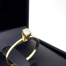 Anel Solitário De Pedra Zirconia Banho De Ouro 18k 2469 Anel Solitário De Pedra Zirconia Banho De Ouro 18k 2469