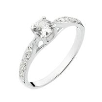 Anel Solitário de Prata Amor Delicado