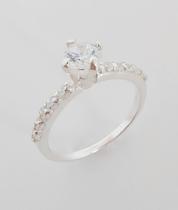 Anel Solitário De Prata De Lei 925 Com Zircônias Anel Solitário De Prata De Lei 925 Com Zircônias