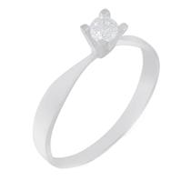 Anel Solitário de Prata Shine