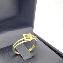 Anel Solitário De Zirconia Banho De Ouro 18k 2459 Anel Solitário De Zirconia Banho De Ouro 18k 2459