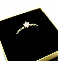 Anel Solitário De Zirconia Cravejado Banho De Ouro 18k 1911 Anel Solitário De Zirconia Cravejado Banho De Ouro 18k 1911