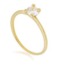 Anel Solitário de Zircônia Folheado a Ouro 18k Anel Solitário de Zircônia Folheado a Ouro 18k