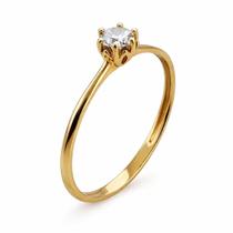 Anel Solitário em Ouro 18K com Diamante 0,23 ct - Justino Ribas