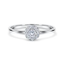 Anel Solitário em ouro 18k Petit Halo e diamante 0,27 ct