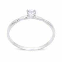 Anel Solitário em Prata 925 com Zircônias - 4,50mm Anel Solitário em Prata 925 com Zircônias - 4,50mm