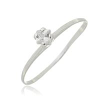 Anel Solitario em Prata 950 Com Preda Zirconia