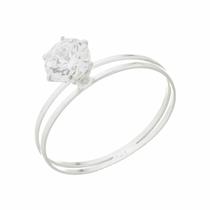 Anel Solitário Feminino Aparador Aro Duplo Prata 925 Com Zircônia Anel Solitário Feminino Aparador Aro Duplo Prata 925 Com Zircônia