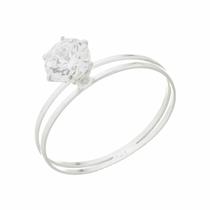 Anel Solitário Feminino Aparador Aro Duplo Prata 925 Com Zircônia Anel Solitário Feminino Aparador Aro Duplo Prata 925 Com Zircônia