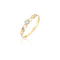 ANEL solitário feminino PEDRA DELICADO OURO 18K A415