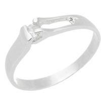 Anel Solitário Feminino Prata 950 Pedra Zircônia Elegante