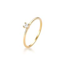 Anel Solitário Folheado a Ouro 18k c/ Zircônia Hipoalérgico