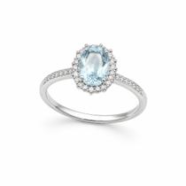 Anel Solitário Meia Cravação com Oval 6x8 mm e Cravação em Volta Anel Solitário Meia Cravação com Oval 6x8 mm e Cravação em Volta