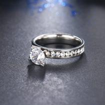 Anel solitário noivado com 0,5 ct de diamante metal Tungstênio Garantia vitalícia