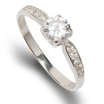 Anel Solitário Noivado/namoro Zirconia Prata 925 Anel Solitário Noivado/namoro Zirconia Prata 925