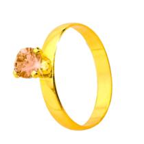 Anel Solitário Ouro 18k 2mm Pedra Zircônia Rose Casal Noivados Luxo