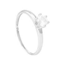 Anel Solitário Ouro Branco 18K com Topázio - AU7829