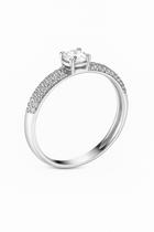 Anel Solitário Ouro Branco 18k com Zircônias - 1.97 Anel Solitário Ouro Branco 18k com Zircônias - 1.97