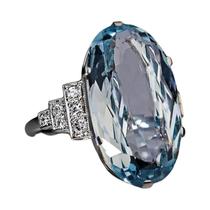 Anel Solitário Oval Azul Céu Claro Para Mulheres, Joias De Luxo Para Casamento E Festas, Brilho CZ