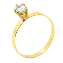 Anel solitário, pedra águas marinhas, tamanho 15(16,50 mm) ouro 18k 0,9 gramas Anel solitário, pedra águas marinhas, tamanho 15(16,50 mm) ouro 18k 0,9 gramas