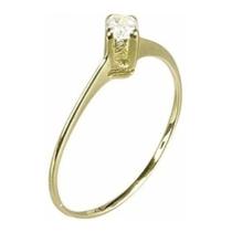 Anel Solitário Pedra Zircônia Glamour Florenzza Ouro 18 K