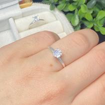 Anel Solitário Prata 925 Legítima Feminino Namoro