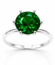Anel Solitário Prata 925 Zircônia Colorida 10mm Virgínia Feminino _ Escolha o seu preferido