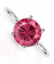 Anel Solitário Prata 925 Zircônia Colorida 10mm Virgínia Feminino _ Escolha o seu preferido