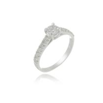 Anel Solitário Prata 950 Kl Cravejado Zirconias Anel Solitário Prata 950 Kl Cravejado Zirconias
