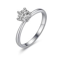 Anel Solitario Prata Pedra Branca Zirconia 2mm Anatomico Tradicional