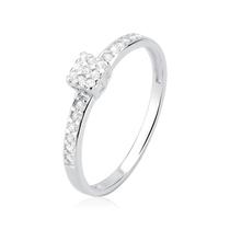 Anel Solitário Quadrado Prata 925