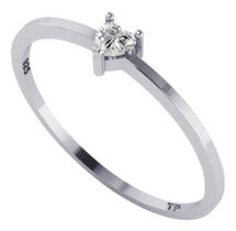 Anel Solitário Zirconia Coração Pura Prata 925 - Exclusivo Anel Solitário Zirconia Coração Pura Prata 925 - Exclusivo