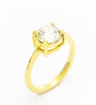 Anel Solitário Zirconia Cristal Banho Ouro 18k 2306 Anel Solitário Zirconia Cristal Banho Ouro 18k 2306