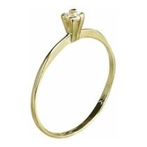 Anel Solitário Zircônia Luxo Florenzza Em Ouro 18 K Anel Solitário Zircônia Luxo Florenzza Em Ouro 18 K
