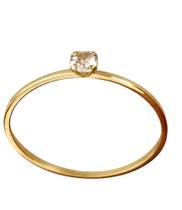 Anel solitario zirconio branco 3.mm ouro 18k amarelo aro 16 e 20.Rosangela lima joias