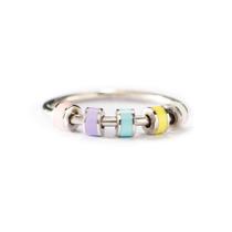 Anel STORYJEWELLERY Fidget para mulheres Silver Enamel Mac 12