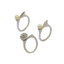 Anel Strass e Pérola AN2061 (3 peças) Anel Strass e Pérola AN2061 (3 peças)