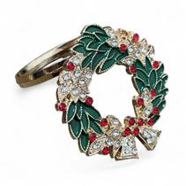 Anel suporte para guardanapo Natalino Guirlanda - conjunto 04 unidades